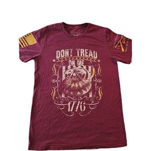 Grunt Style Womens T Shirt | Medium | Wine Red & Gold | Don't Tread On Me 1776
